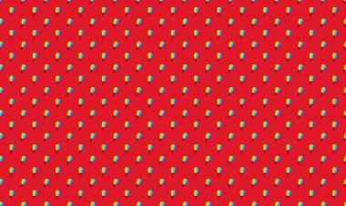 Farklı aksesuarlara sahip renkli arkaplan