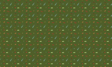 Farklı aksesuarlara sahip renkli arkaplan