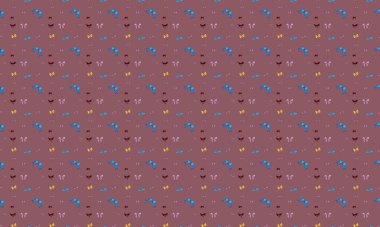 Farklı aksesuarlara sahip renkli arkaplan