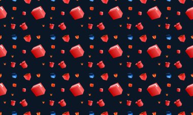 Farklı aksesuarlara sahip renkli arkaplan