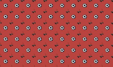 Farklı aksesuarlara sahip renkli arkaplan