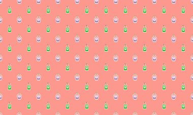 Farklı aksesuarlara sahip renkli arkaplan