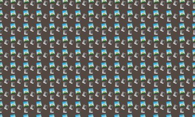 Farklı aksesuarlara sahip renkli arkaplan