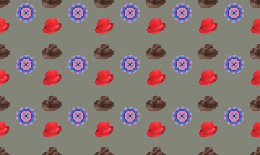 Farklı aksesuarlara sahip renkli arkaplan