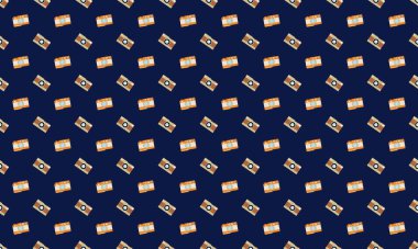 Farklı aksesuarlara sahip renkli arkaplan