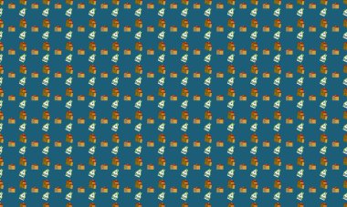 Farklı aksesuarlara sahip renkli arkaplan