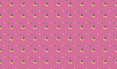 Farklı aksesuarlara sahip renkli arkaplan