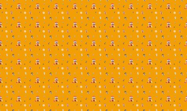 Farklı aksesuarlara sahip renkli arkaplan