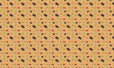 Farklı aksesuarlara sahip renkli arkaplan