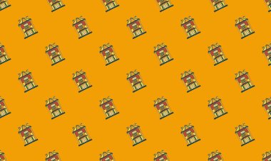 Farklı aksesuarlara sahip renkli arkaplan