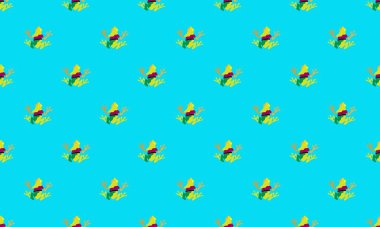 Farklı aksesuarlara sahip renkli arkaplan