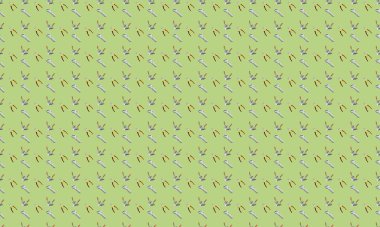 Farklı aksesuarlara sahip renkli arkaplan