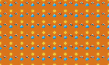 Farklı aksesuarlara sahip renkli arkaplan