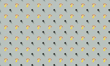 Farklı aksesuarlara sahip renkli arkaplan