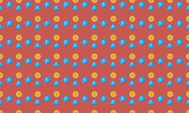 Farklı aksesuarlara sahip renkli arkaplan