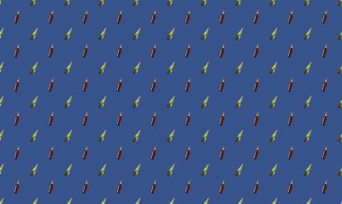 Farklı aksesuarlara sahip renkli arkaplan