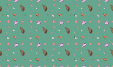 Farklı aksesuarlara sahip renkli arkaplan