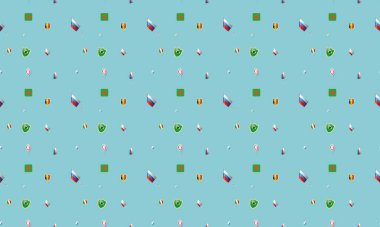 Farklı aksesuarlara sahip renkli arkaplan