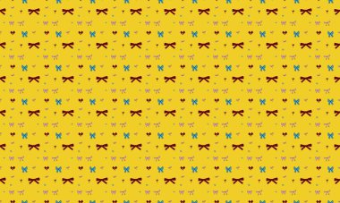 Farklı aksesuarlara sahip renkli arkaplan