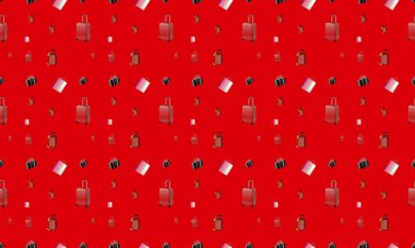 Farklı aksesuarlara sahip renkli arkaplan