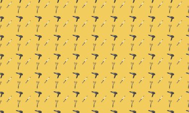 Farklı aksesuarlara sahip renkli arkaplan