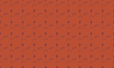 Farklı aksesuarlara sahip renkli arkaplan