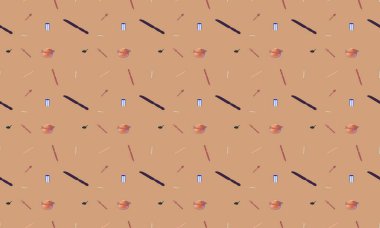 Farklı aksesuarlara sahip renkli arkaplan