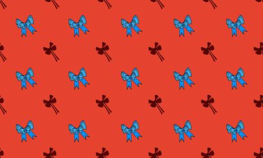 Farklı aksesuarlara sahip renkli arkaplan