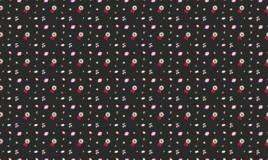 Farklı aksesuarlara sahip renkli arkaplan