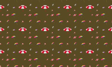 Farklı aksesuarlara sahip renkli arkaplan