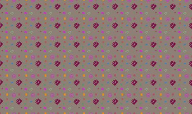 Farklı aksesuarlara sahip renkli arkaplan