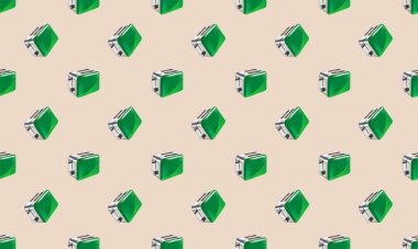 Farklı aksesuarlara sahip renkli arkaplan