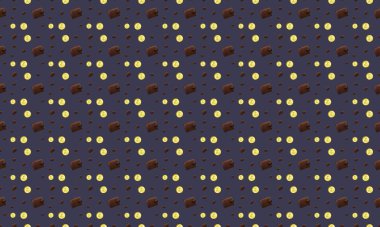 Farklı aksesuarlara sahip renkli arkaplan