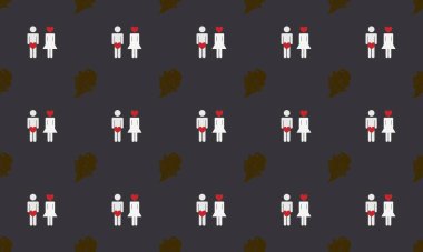 Farklı aksesuarlara sahip renkli arkaplan