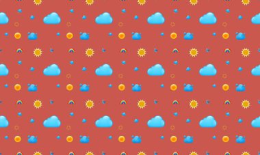 Farklı aksesuarlara sahip renkli arkaplan