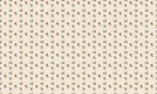 Farklı aksesuarlara sahip renkli arkaplan