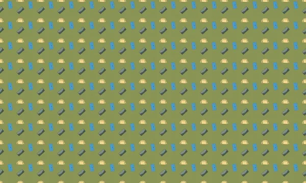 Farklı aksesuarlara sahip renkli arkaplan