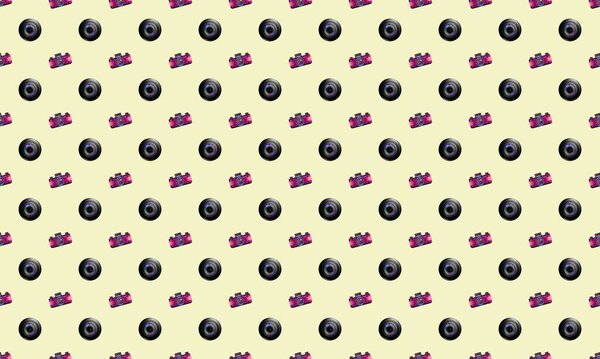 Цветной фон с различными аксессуарами