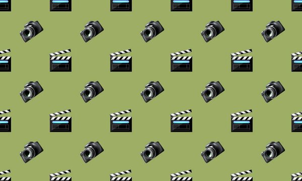 Цветной фон с различными аксессуарами