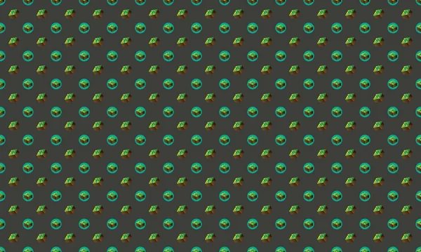 Farklı aksesuarlara sahip renkli arkaplan