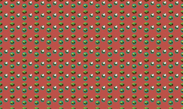 Цветной фон с различными аксессуарами