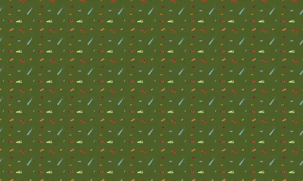 Farklı aksesuarlara sahip renkli arkaplan