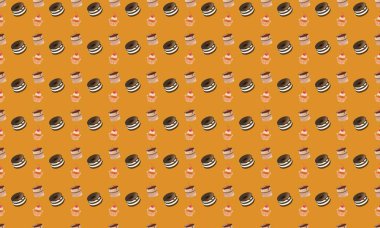 Farklı aksesuarlara sahip renkli arkaplan