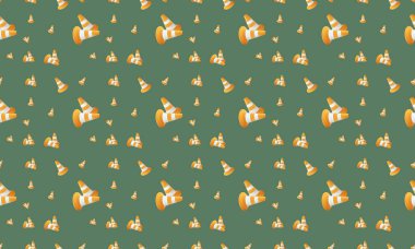 Farklı aksesuarlara sahip renkli arkaplan