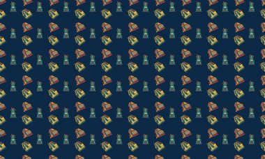 Farklı aksesuarlara sahip renkli arkaplan