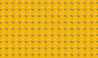 Farklı aksesuarlara sahip renkli arkaplan