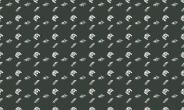 Farklı aksesuarlara sahip renkli arkaplan