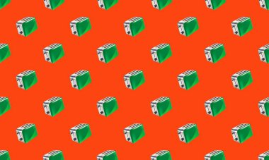 Farklı aksesuarlara sahip renkli arkaplan