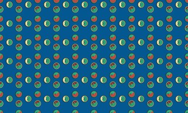 Farklı aksesuarlara sahip renkli arkaplan