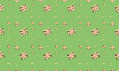 Farklı aksesuarlara sahip renkli arkaplan